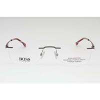 Hugo Boss Men's Eyeglasses - Matte Ruthenium Burgundy Rimless | BOSS 1265/C 0R3Z 00 ,