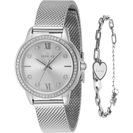 Invicta Women's Watch - Angel Quartz Silver Tone Dial Stainless Steel Bracelet | 48252 ,