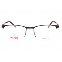 Hugo Men's Eyeglasses - Matte Brown Metal Rectangular Half Rim Frame | HG 1103 0YZ4 00 ,