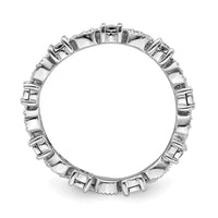 Sterling Silver Stackable Expressions Polished Diamond Ring | QSK652 ,