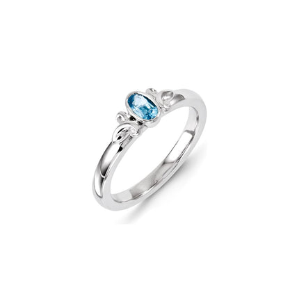 Sterling Silver Stackable Expressions Blue Topaz Ring | QSK1296 ,
