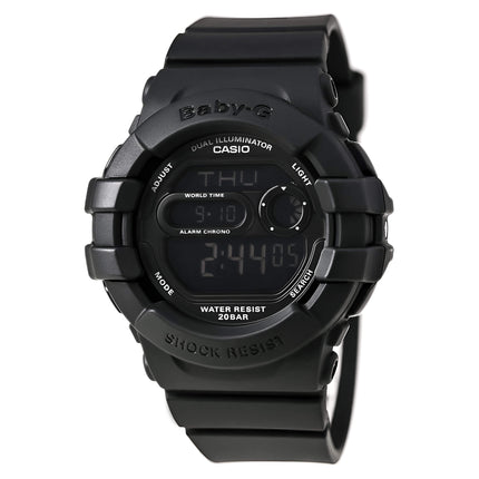 Casio Women's Baby-G Dual Illuminator Black Resin Strap Digital Black Dial Alarm Watch | BGD140-1A ,