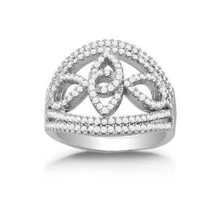 Sterling Silver Micro Pave Ring - W-9881 ,