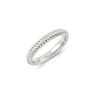 Sterling Silver Stackable Expressions Rhodium Ring | QSK1139 ,
