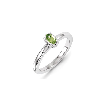 Sterling Silver Stackable Expressions Peridot Ring | QSK1271 ,