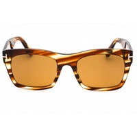 Tom Ford Men's Sunglasses - Striped Brown Rectangular Plastic Frame | FT1062 56E ,