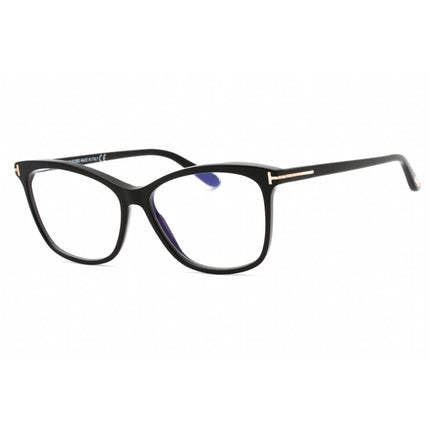Tom Ford Women's Eyeglasses - Shiny Black Plastic Square Full Rim Frame | FT5690-B 001 ,