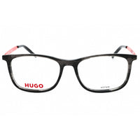 Hugo Men's Eyeglasses - Striped Grey Acetate/Metal Square Full Rim | HG 1018 0PZH 00 ,
