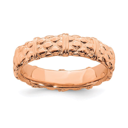 Sterling Silver Stackable Expressions Pink-plated Ring | QSK300 ,