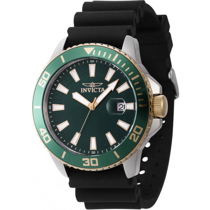 Invicta Men's Quartz Watch - Pro Diver Green Dial Black Silicone Strap | 46093 ,