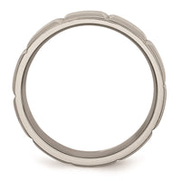 Titanium 8mm Grooved Satin & Polished Band | TB324 ,