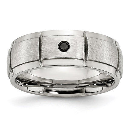 Stainless Steel Polished/Brushed Diamond Band | SR408 ,