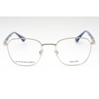 Police Women's Eyeglasses - Silver Metal Square Frame Clear Demo Lens | VPLD20 0579 ,