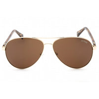 Guess Unisex Sunglasses - Gold Aviator Full Rim Metal Frame Brown Lens | GU8279 32E ,