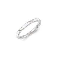 Sterling Silver Stackable Expressions White Enameled Ring | QSK1151 ,