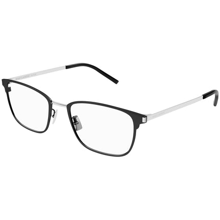 Saint Laurent Men's Eyeglasses - Black Metal Rectangular Frame Demo Lens | SL585 002 ,