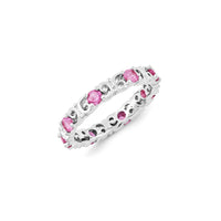 Sterling Silver Stackable Expressions Created Pink Sapphire Ring | QSK1222 ,