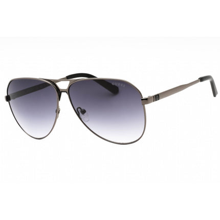 Guess Men's Sunglasses - Shiny Gunmetal Metal Aviator Full Rim Frame | GU00069 08B ,