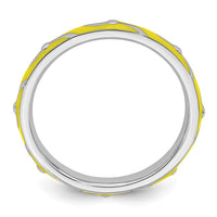 Sterling Silver Stackable Expressions Yellow Enamel Ring | QSK1500 ,