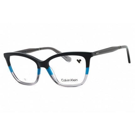 Calvin Klein Women's Eyeglasses - Black/Blue/Grey Cat Eye Full Rim Frame | CK23545 007 ,