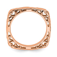 Sterling Silver Stackable Expressions Polished Pink-plated Square Ring | QSK761 ,