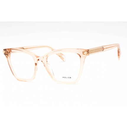 Police Women's Eyeglasses - Shiny Transparent Peach Acetate Cat Eye | VPLF29M 09TU ,