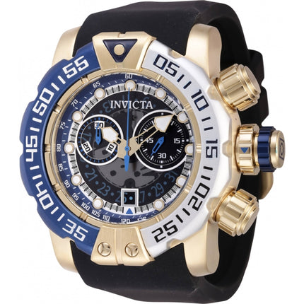 Invicta Men's Watch - Sea Hunter Chronograph Quartz Black Silicone Strap | 44845 ,