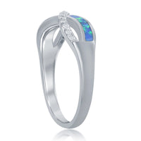 Women's Ring - Sterling Silver CZ and Blue Opal Infinity, Size 9 | W-2524-9 ,