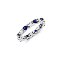 Sterling Silver Stackable Expressions Created Sapphire Ring | QSK1221 ,