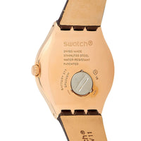Swatch Men's Watch - Irony Harmonieuse Quartz Dark Brown Dial Leather Strap | YWG406 ,