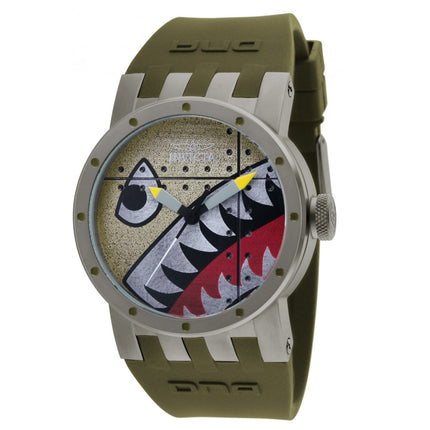 Invicta 11650 Men's DNA Bomber Olive Green Rubber Strap Textured Green Dial Watch ,