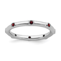 Sterling Silver Stackable Expressions Garnet Ring | QSK374 ,