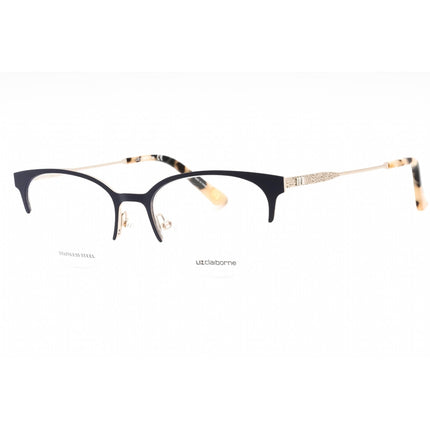 Liz Claiborne Women's Eyeglasses - Blue Gold Oval Half Rim Metal Frame | L 658 0KY2 00 ,