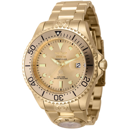Invicta Men's Automatic Watch - Pro Diver Dual Time Gold Tone Dial Bracelet | 45817 ,