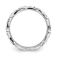 Sterling Silver Stackable Expressions Polished Fleur De Lis Ring | QSK544 ,