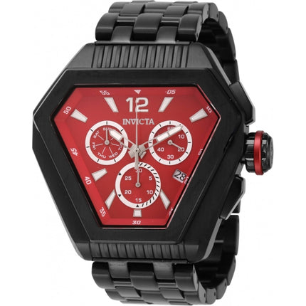 Invicta Men's Chronograph Watch - Speedway Quartz Red Dial Black Bracelet | 46098 ,