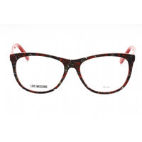 Moschino Love Women's Eyeglasses - Red Pattern Plastic Oval Frame | MOL524 00PA 00 ,