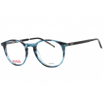 Hugo Men's Eyeglasses - Striped Blue Acetate/Metal Full Rim Frame | HG 1017 0AVS 00 ,