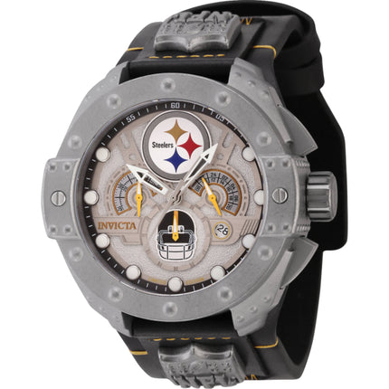 Invicta Men's Watch - NFL Pittsburgh Steelers Chrono Steel and Leather Strap | 45115 ,