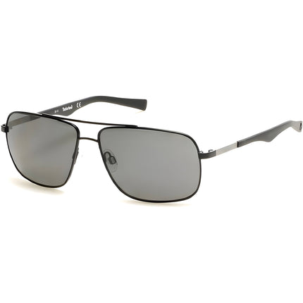 Timberland Men's Sunglasses - Matte Black Metal Aviator Full Rim Frame | TB9107 02D ,