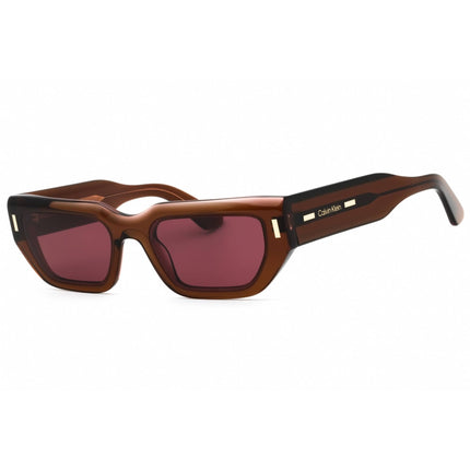 Calvin Klein Unisex Sunglasses - Brown/Rose Acetate Rectangular Frame | CK24500S 228 ,
