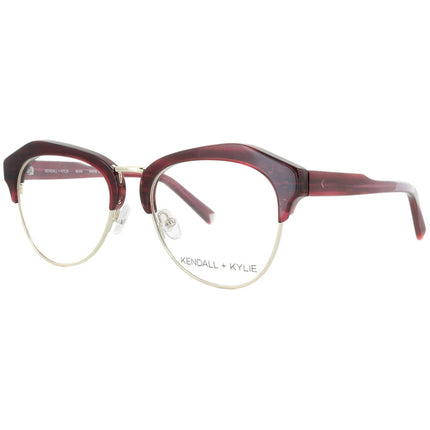 Kendall + Kylie Women's Eyeglasses - Burgundy Geometric Frame | KKO108G OLIVIA 605 ,
