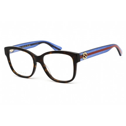 Gucci Women's Eyeglasses - Dark Havana Acetate Full Rim Cat Eye Frame | GG0038ON 003 ,
