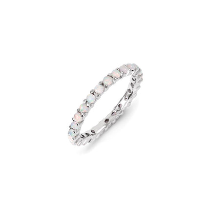 Sterling Silver Stackable Expressions Created Opal Ring | QSK1216 ,