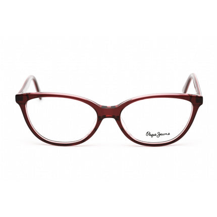 Pepe Jeans Women's Eyeglasses - Burgundy Plastic Cat Eye Full Rim Frame | PJ3317 C3 ,