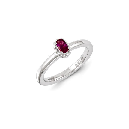 Sterling Silver Stackable Expressions Created Ruby Ring | QSK1269 ,