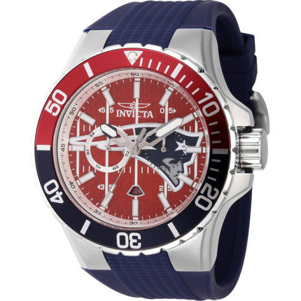 Invicta Men's Watch - NFL New England Patriots Quartz Blue Silicone Strap | 45406 ,