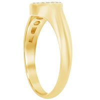 Classic Women's Gold Micro Pave CZ Round Ring - W-2774 ,