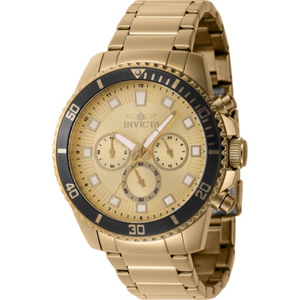 Invicta Men's Watch - Pro Diver Chrono Gold Dial Stainless Steel Bracelet | 46057 ,