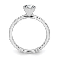 Sterling Silver Stackable Expressions High 5mm April Swarovski Ring | QSK964 ,